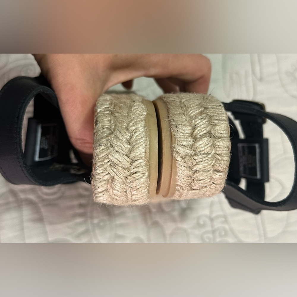 NIB Barbour Paloma Espadrille Platform Fisherman Sandal Sz 39 EU / 8 US Black - Picture 14 of 15